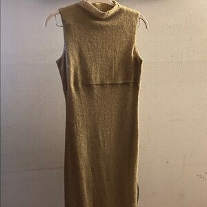 La Perla Gold Sleeveless Knit Dress
